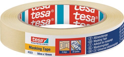 Kreppband 4323 leicht gekreppt hellbeige L.50m B.19mm