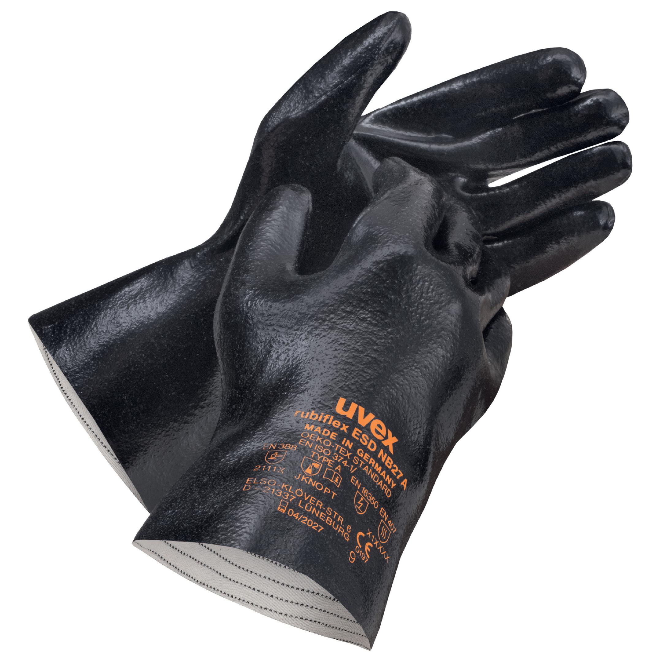 Uvex 6088009 Schutzhandschuh  rubiflex ESD NB27A 60880 Größe 9