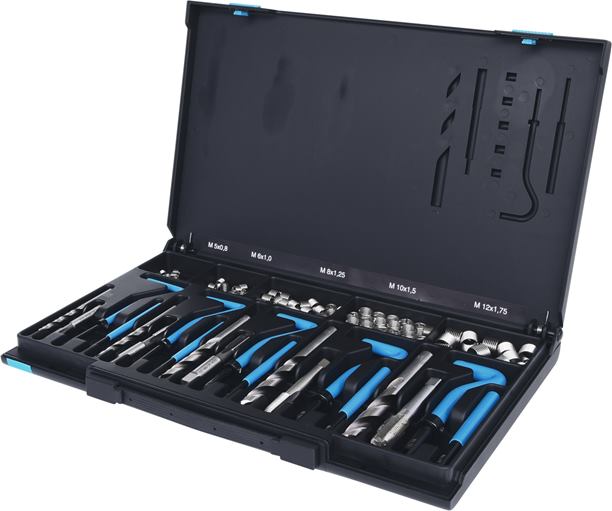 KS Tools 150.6150 Nirostahl Gewinde-Reparatur-Satz M5-M12, 130-tlg.