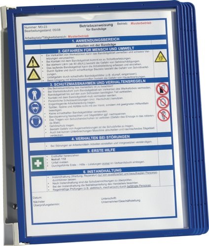 DURABLE 555107 Wandhalter  5 Sichttafeln dunkelblau mit Profilrahmenf.