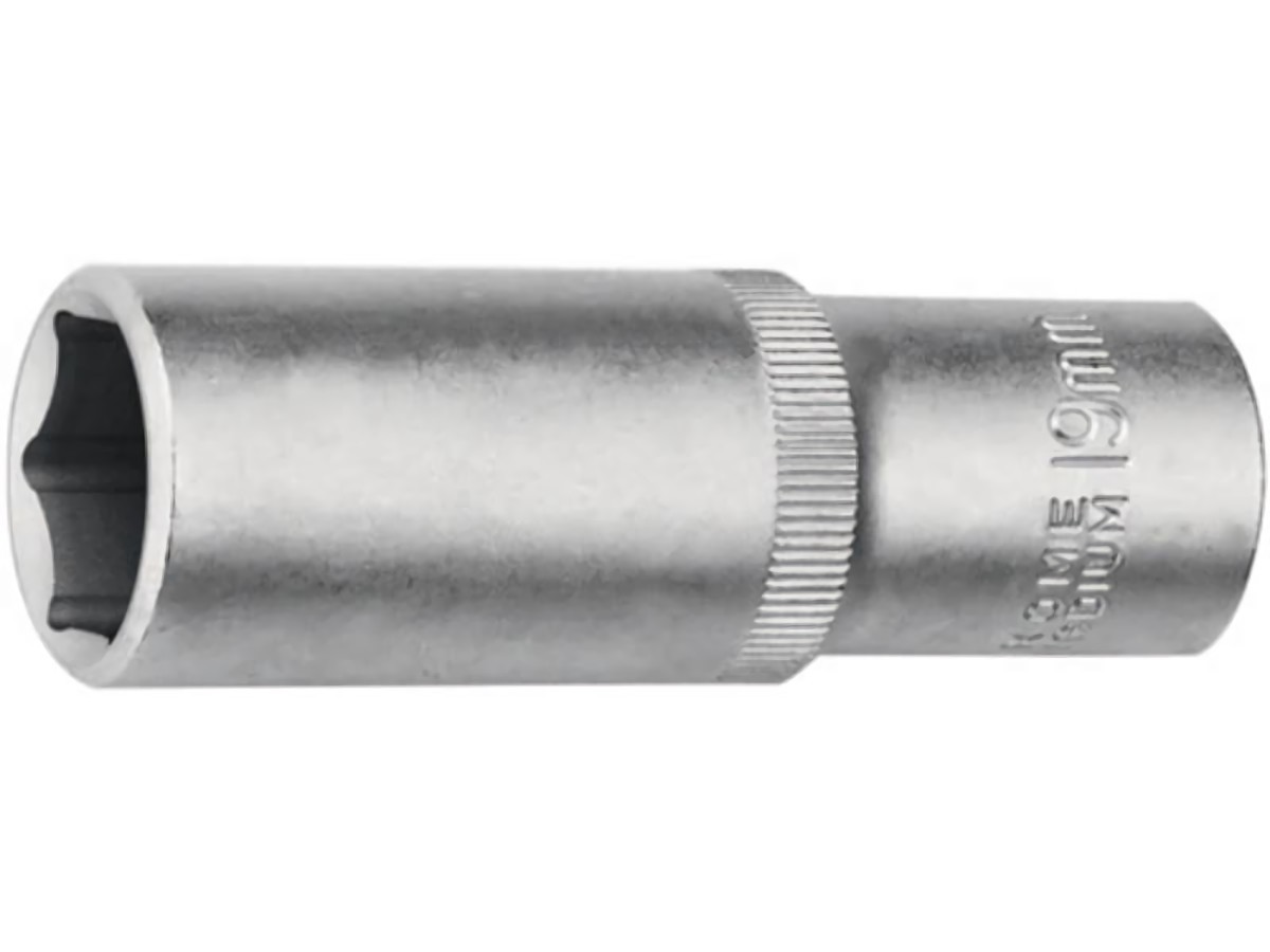 PROMAT  Steckschlüsseleinsatz  1/2 Zoll 6-kant Schlüsselweite 19 mm Länge 77 mm