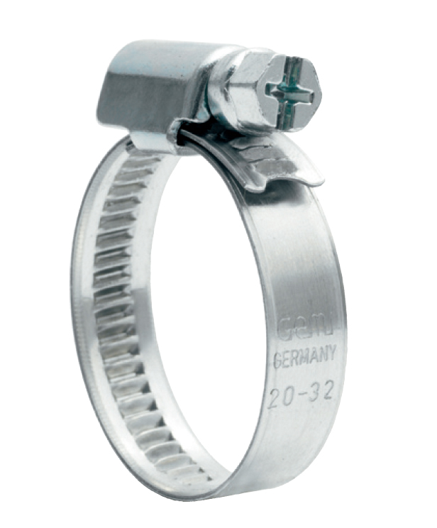 SCHNECKENGEWINDESCHELLENorm: DIN 3017Material: W4 (Band und Gehäuse und Schraube aus Edelstahl)Bandbreite: 12 mmSpannbereich: 32 - 50 mmSechskant-Schraubenkopf