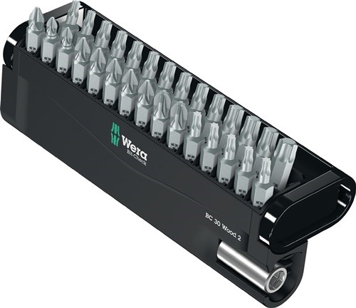 WERA 5057432001 Bitsortiment Bit-Check 30 Wood 2 30-teilig PH/PZD/TX