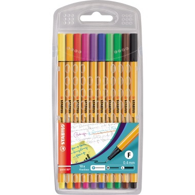 STABILO Fineliner point 88 8810 0,4mm farbig sortiert 10 St./Pack.