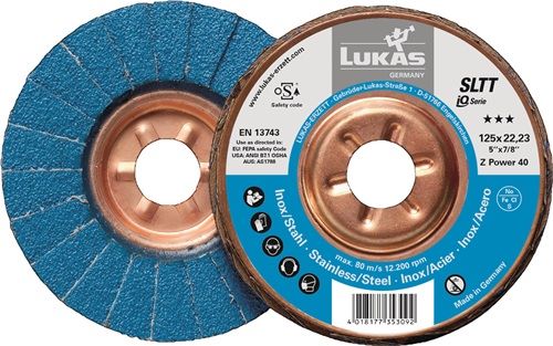 LUKAS A27201250600045 Fächerscheibe SLTT Z Power D. 125 mm Körnung 60 flach INOX