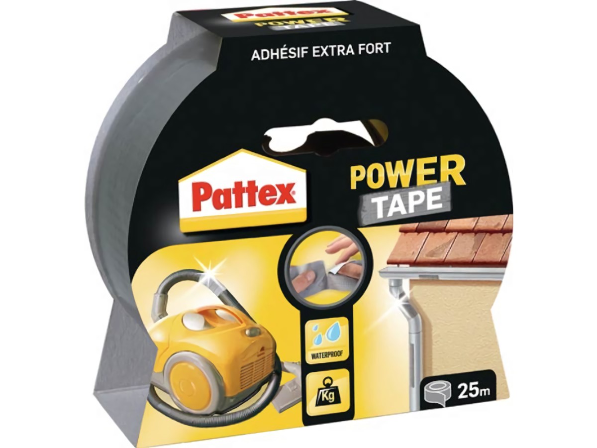 PATTEX PT2DS Gewebeband Power-Tape silber-grau Länge 25 m Breite 50 mm