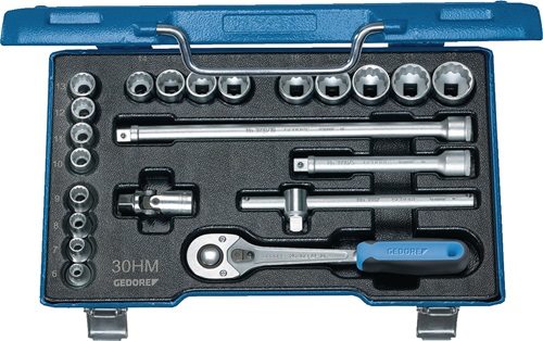 GEDORE 6235470 Steckschlüssel-Satz 30 HMU-10 22-teilig 3/8 '' Schlüsselweiten 6-