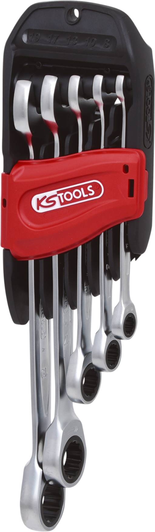 KS Tools 503.4255 GEARplus® Ratschenringmaulschlüssel-Satz, abgewinkelt, 5-tlg.