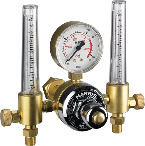 HARRIS 821Z013 Flaschendruckminderer 821-F ArgonCO2 200 bar Doppelflowmeter 30 l