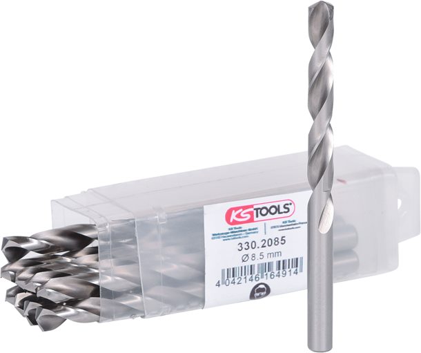 KS Tools 330.2085 HSS-G Spiralbohrer, 8,5mm, 10er Pck