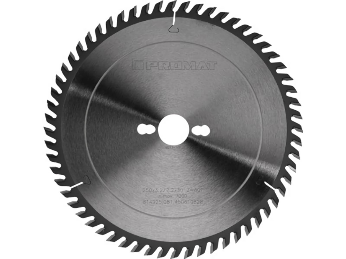 PROMAT  Präzisionskreissägeblatt  Außen-D. 250 mm Zähnezahl 60 WZ Bohrung 30 mm
