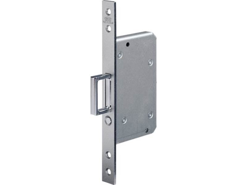 BKS Schiebetür-Einsteckschloss 0393 Stahl silber käntig 20/55 mm mit Springgriff