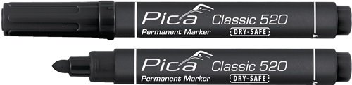 PICA 520/46 Permanentmarker Classic schwarz Strichbreite 1 - 4 mm Rundspitze