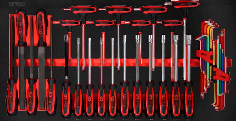 KS-Tools 813.0042 Schraubendreher- / und Feilen-Satz in Schaumstoffeinlage, 42-t