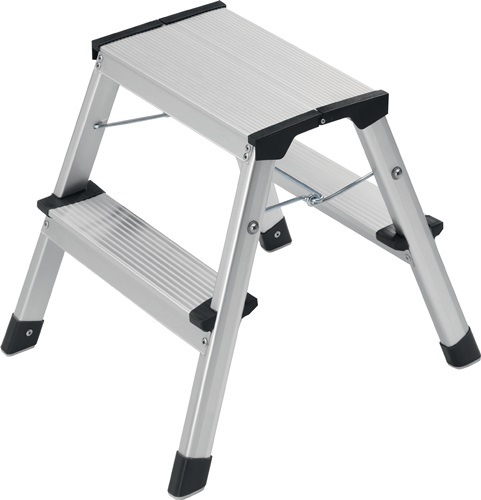 HAILO 4442701 Klapptritt  Stufen einschl. Plattform 2 Plattformhöhe 400 mm Alumi