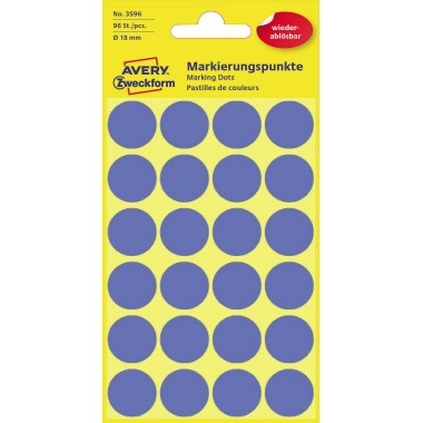 Avery Zweckform Markierungspunkt 3596 18mm blau 96 St./Pack.