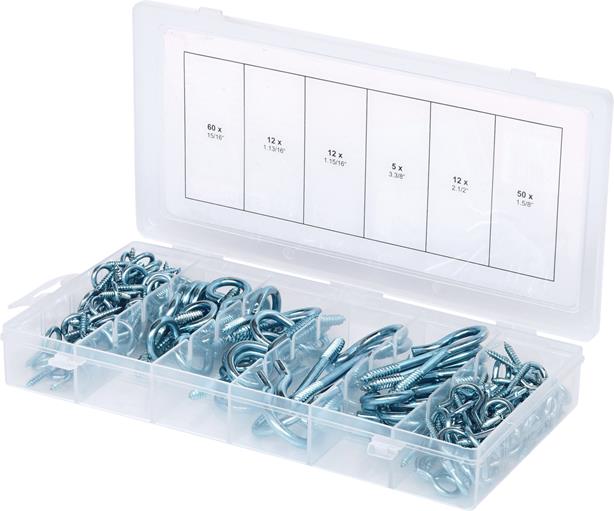 KS Tools 970.0380 Sortiment Haken- und Ösenschrauben,151-tlg.
