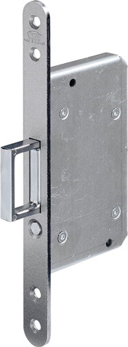 BKS Schiebetür-Einsteckschloss 0393 Stahl silber abgerundet 20/55 mm mit Springg