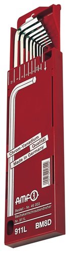 AMF 46003 Winkelschraubendreher-Satz 911L-BM8D 8-teilig Schiebekassette SW 2 - 1