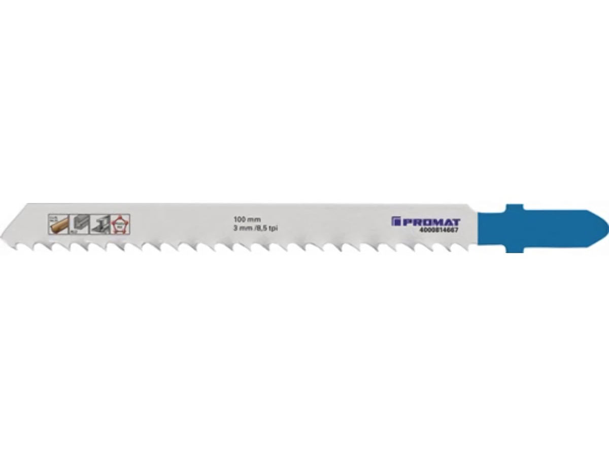 PROMAT  Stichsägeblatt  Gesamtlänge 100 mm Zahnteilung 3 mm HSS