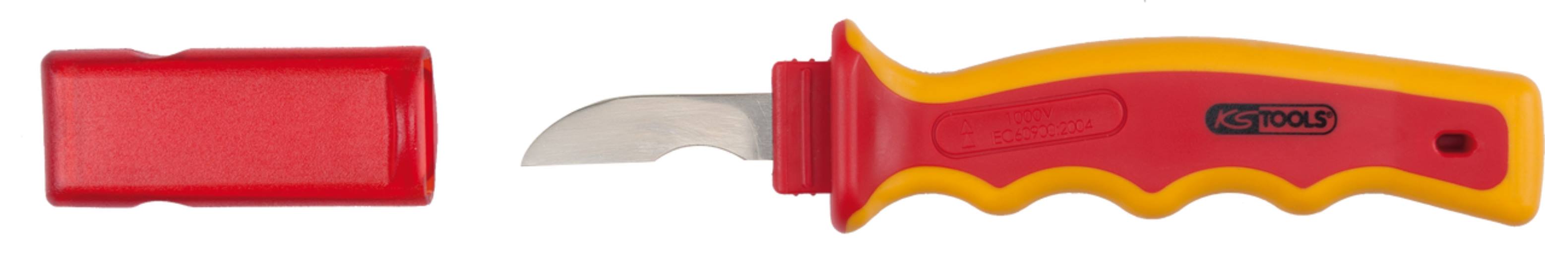 KS Tools 117.1329 Kabel-Abisoliermesser mit Schutzisolierung, 200mm
