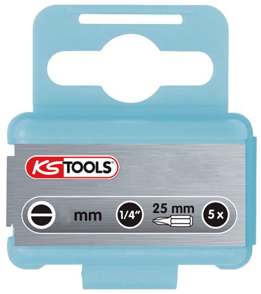 KS Tools 910.2237 1/4'' EDELSTAHL Bit Schlitz, 25mm, 5,5mm, 5er Pck