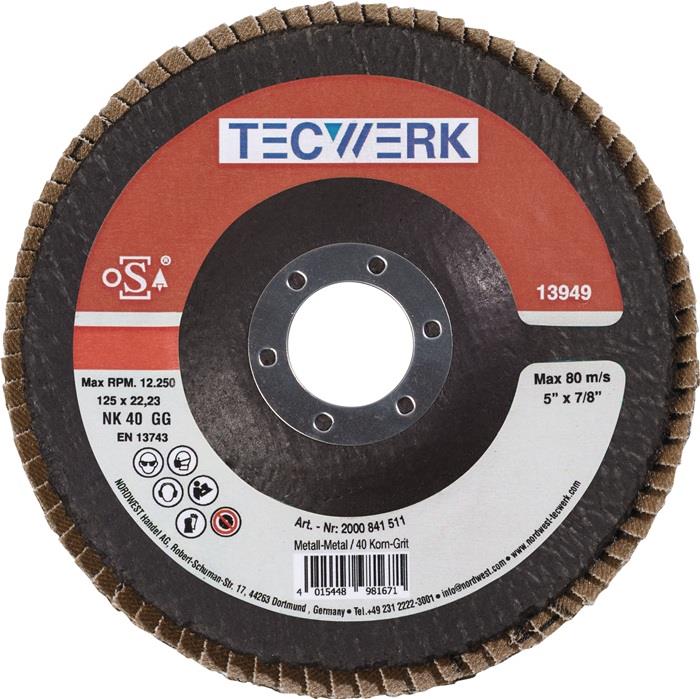 TECWERK 2000841511 Fächerscheibe D.125mm K.40 kon.Stahl/Holz NK TECWERK 20008415