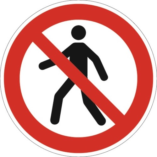 Verbotszeichen ASR A1.3/DIN EN ISO 7010 Fußgänger verboten Folie