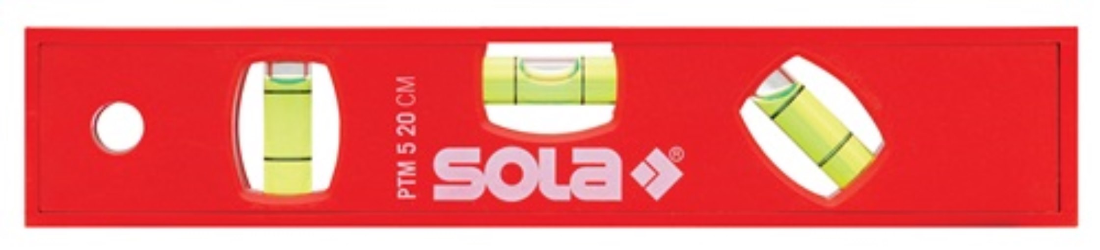 SOLA 1430601 Torpedowasserwaage PTM 5 20 cm ABS Kunststoff rot 1,50 mm/m Magnet