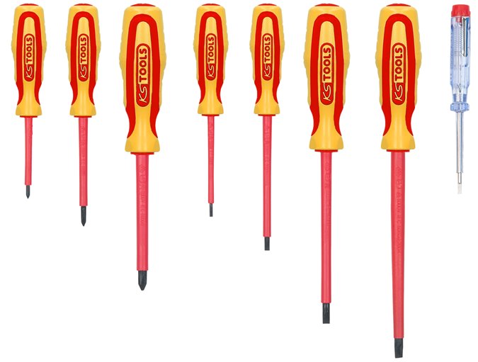 KS Tools 117.0550 ERGOTORQUE VDE Schraubendreher-Satz, PH+Schlitz, 8-tlg.