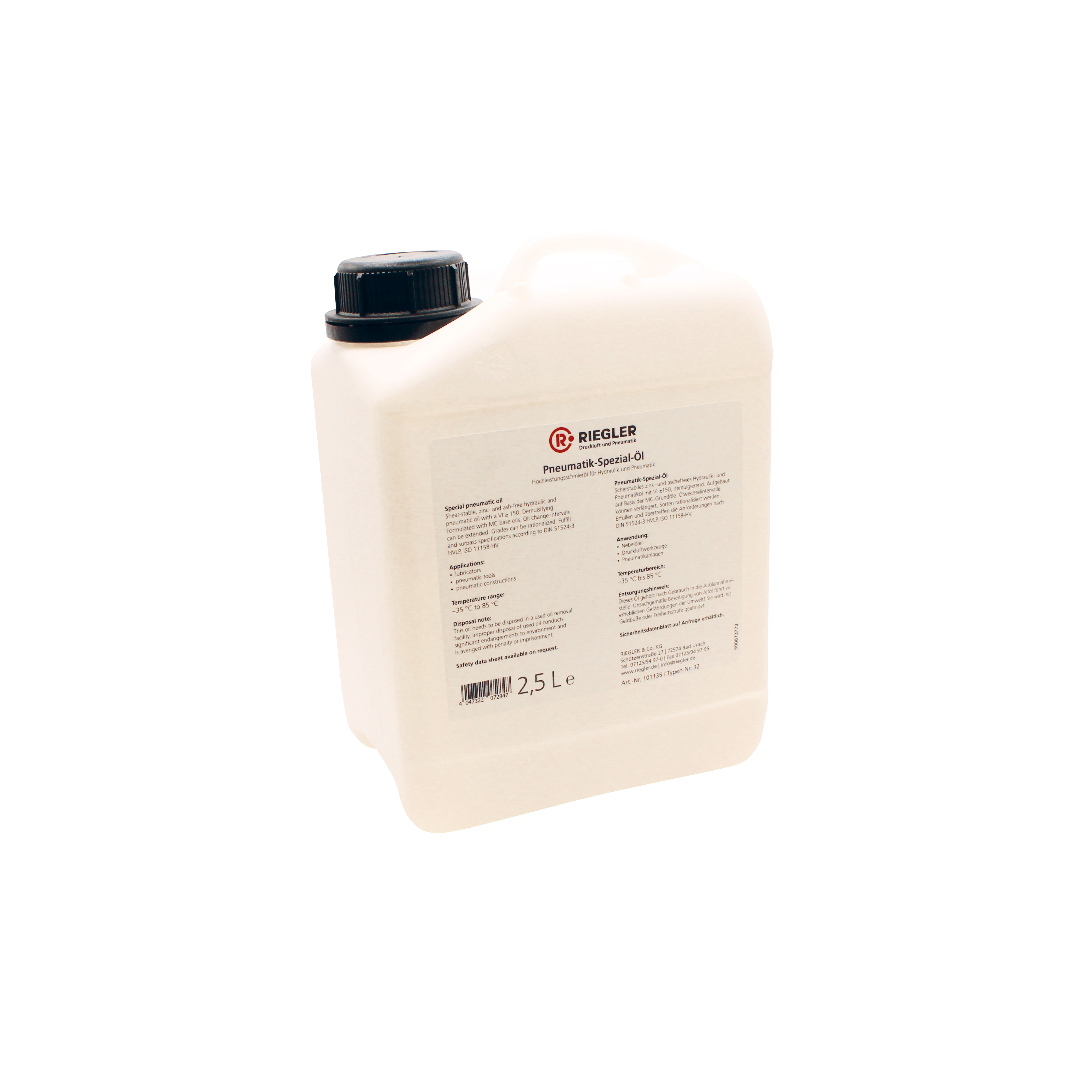 RIEGLER 101135 Pneumatikspezialöl  2,5 l