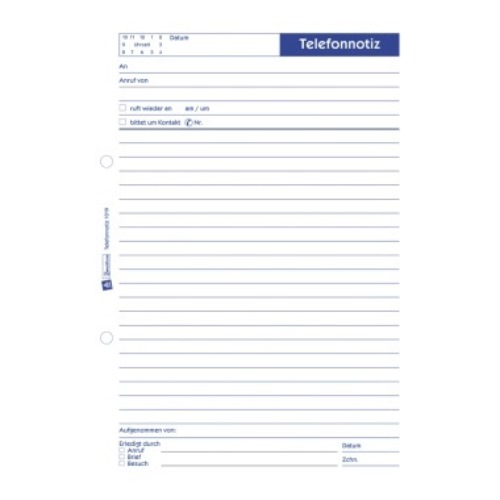 Avery Zweckform Gesprächsnotiz 1019 DIN A5 50Blatt weiß