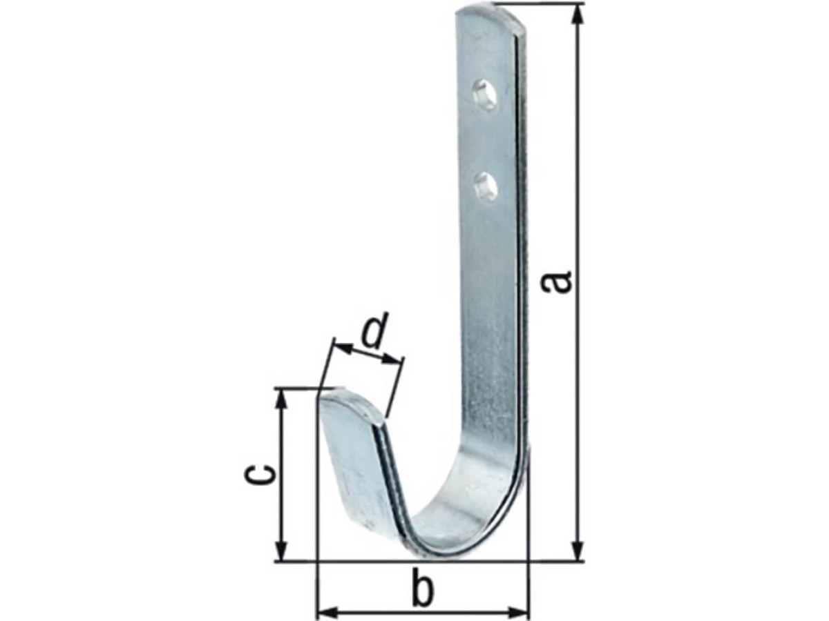 GAH 802110 Wandhaken  einfach Ausladung 30 mm Stahl verzinkt Höhe 90 mm