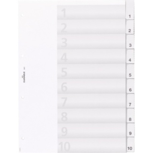 DURABLE Register 682119 DIN A4 10teilig Hartfolie tr