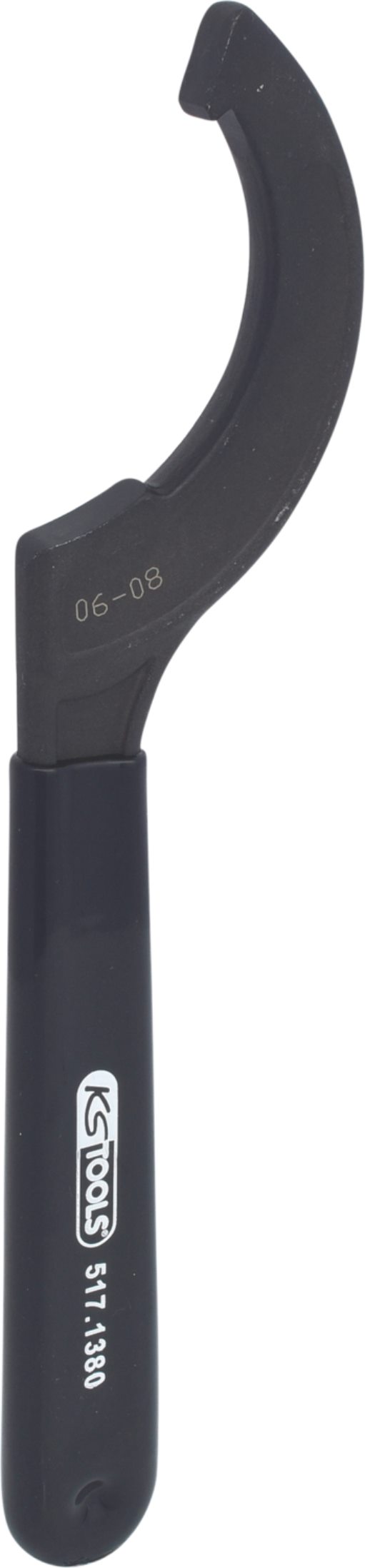 KS Tools 517.1380 Fester Hakenschlüssel mit Nase, 80-90 mm