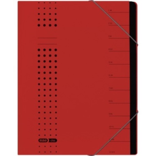 ELBA Ordnungsmappe chic 400001993 DIN A4 12Fächer Karton rot