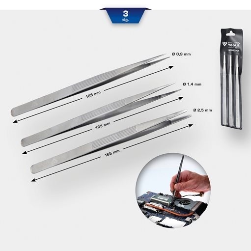 Brilliant Tools  BT067905 Pinzetten-Satz, 3-tlg