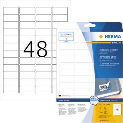 HERMA Etikett 4346 45,7x21,2mm weiß 1.200 St./Pack.