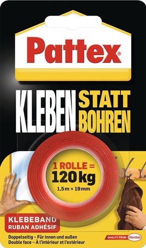 PATTEX PXMT2 / 526468 Montageband Kleben statt Bohren transluzent Länge 1,5 m Br