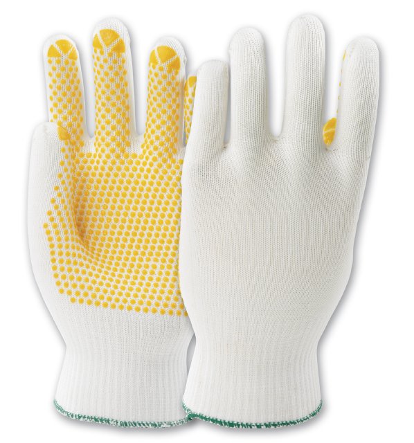 KCL 912 PolyTRIX®N Gr. 7 Polyamid, Baumwolle, PVC-Noppen weiß-gelb, Strickbund L