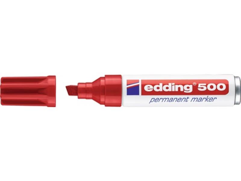 EDDING 4-500002 Permanentmarker 500 rot Strichbreite 2-7 mm Keilspitze