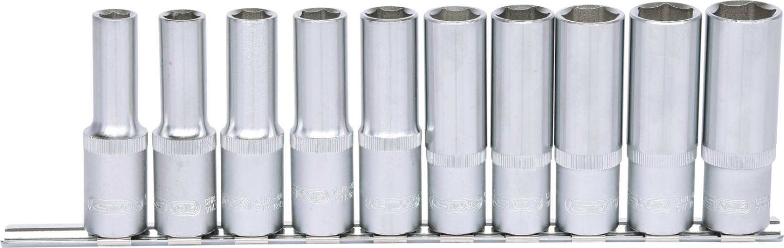 KS Tools 917.0615 1/2'' CLASSIC Sechskant-Stecknuss-Satz, lang, 10-tlg. 10-19mm