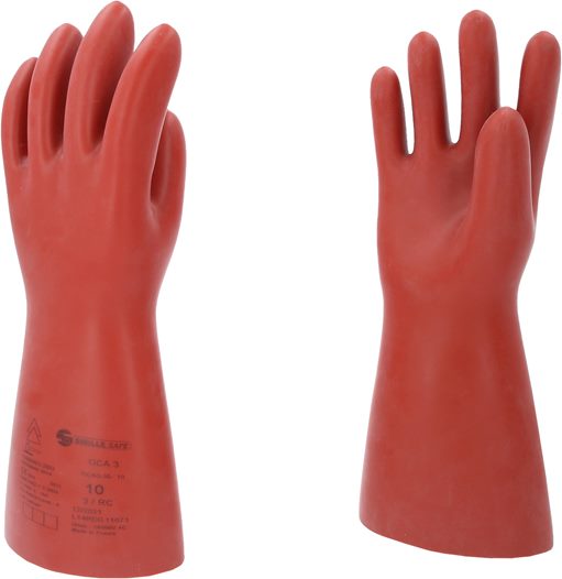 KS-Tools 117.0096 Elektriker-Schutzhandschuh mit Schutzisolierung, Größe 10, rot