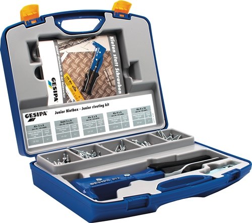 GESIPA 1435459 Blindnietsortiment Junior-Nietbox 352 teilig NTX u.Blindniete Alu