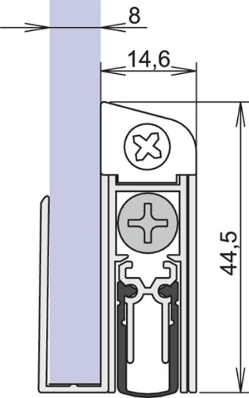 ATHMER 1-407-0960 Türdichtung Schall-Ex® GS-8 1-407 1-seitig Länge 958 mm Alumin