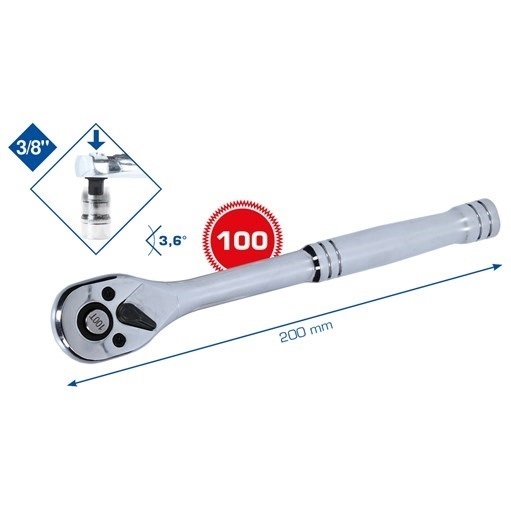 Brilliant Tools  BT021995 3/8'' Umschaltknarre mit Metallgriff