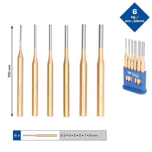 Brilliant Tools  BT085070 Splintentreiber / Durchtreiber-Satz, 6-tlg
