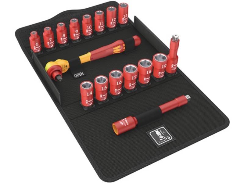 WERA 05004970001 Steckschlüssel-Satz 8100 SB VDE 1 Zyklop 17-teilig 3/8 '' Schlü