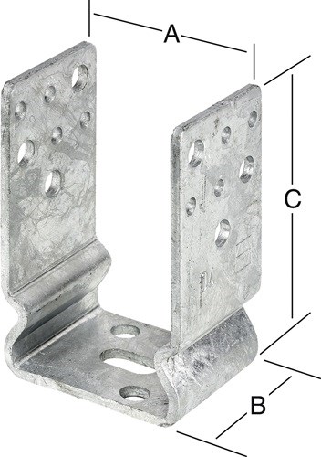 VORMANN 071288000 Stützenschuh  91 x 60 x 125 mm Stahl feuerverzinkt zum Aufschr