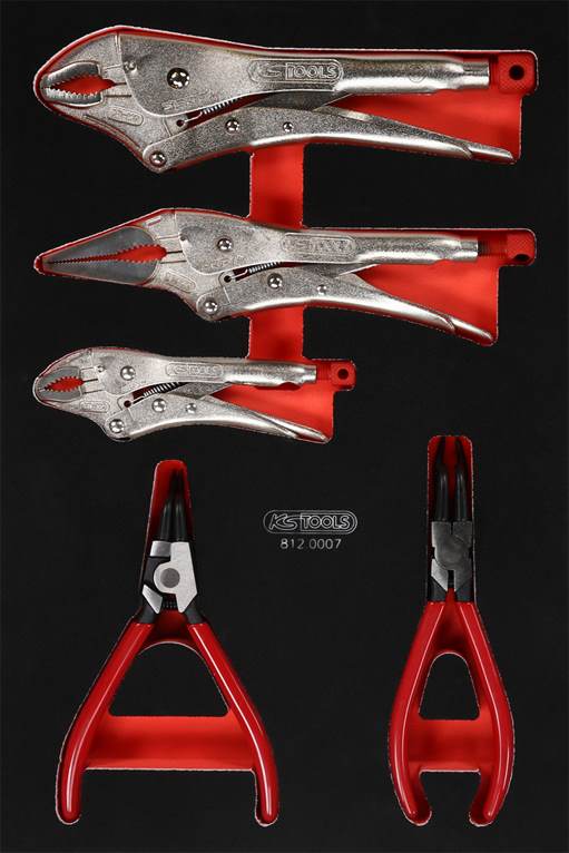 KS-Tools 812.0007 Zangen-Satz in Schaumstoffeinlage, 7-tlg